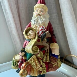 RARE Vintage Villeroy & Boch Glittered Standing Santa Claus Statue Figurine
